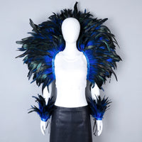 Elegant Women's 2-Piece Shawl Set Cosplay Feather Punk Style for Halloween Masquerade Ball Party Carnival New