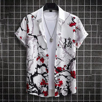 Summer 3d graffiti print shirt Casual fashion business men Hawaiian shirt Women Holiday button shirt ropa de hombre