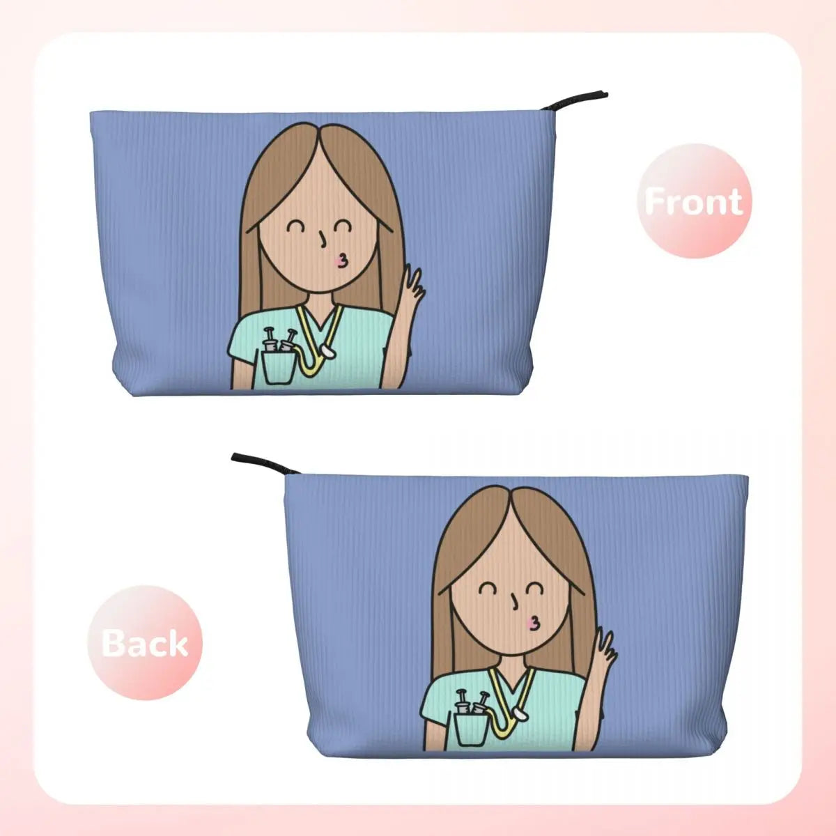 Custom Cartoon Doctor Nurse Enfermera En Apuros Toiletry Bag Women Cosmetic Makeup Organizer Lady Beauty Storage Dopp Kit Box