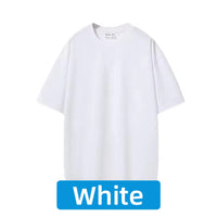 100% Pure Cotton T-Shirt With Round Neck Shoulder Design For Both Men Women Summer Solid Color Short Sleeved Casual Loose Fit