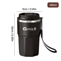 WORTHBUY Insulated Cup 304 Stainless Steel Double Layer Coffee Cup With Handle Portable Leak-proof Thermal Water Cup For Student