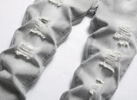 Jeans Boys Straight Ripped Children Washed Distressed Pockets Stretch Casual Denim Trousers Big Kids Streetwear 2025 Hole Pants