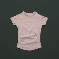 HISTELLO Sport Short Sleeve Top Women Gym Yoga Top Workout Clothes Sports T Shirt Fitness Activewear Running Tight Tops