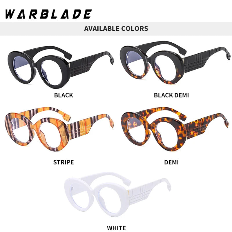 Retro Stripe Yellow Anti Blue Light Glasses For Women 2025 Luxury Brand Large Round Eyeglasses Frame Retro Transparent Glasses