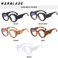 Retro Stripe Yellow Anti Blue Light Glasses For Women 2025 Luxury Brand Large Round Eyeglasses Frame Retro Transparent Glasses