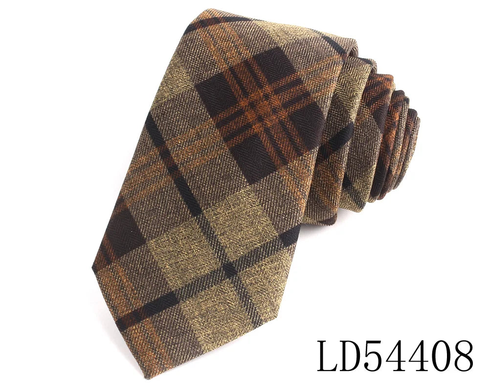 New Cotton Ties Casual Skinny Necktie For Party Boys Girls Plaid Neck Tie Wedding Necktie For Groom Neck Wear For Men Gravata