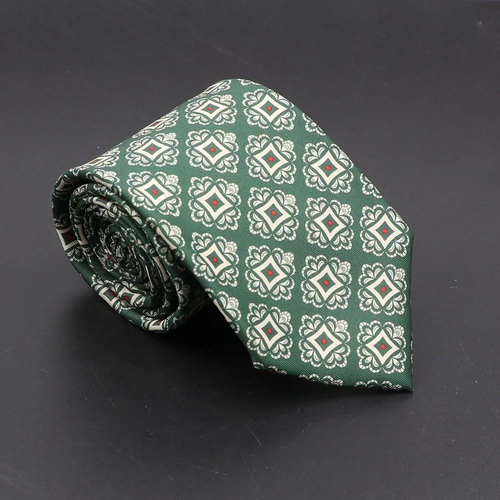 Super Soft Bohemian Silk Ties Men's Fashion 7.5cm Necktie For Men Wedding Business Meeting Gravata Colorful Novelty Printing Tie