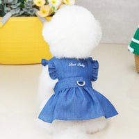 Princess Style Dog Dresses Pet Floral Skirt Cotton Suspender Pet Clothing Mesh Skirt Sweet Dog Clothes for Small Dogs Pet Items