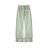 Retro wide leg jeans for women, spring and summer new styles, thin, high waisted, slimming, loose design, straight leg pants