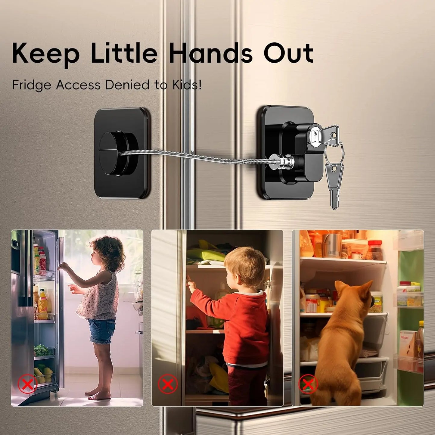 1Pcs Child Safety Lock - Multi-functional Cabinet Locks No Drill Needed for Refrigerator Lock Drawer& Closet  Window Lock Baby