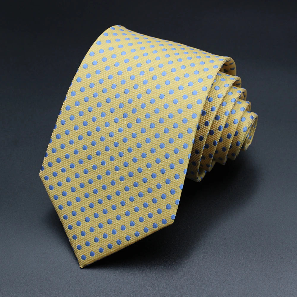 Fashion Casual Blue Red Yellow Floral Polka Dot Necktie For Men Business Gift Wedding formal Neck Ties Accessories