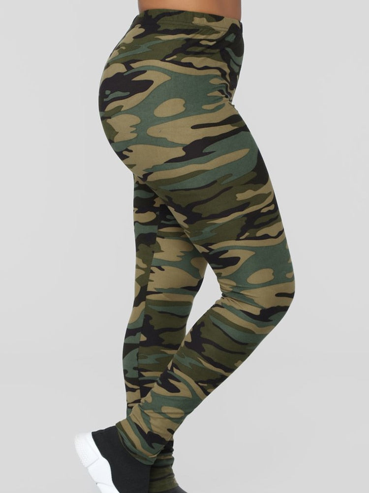 Women Print Tight Workout Camouflage Pants Push Up Leggings Fitness High Waist Trousers Gray Green Gym Clothing Dropshipping