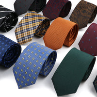 New Style Fashion Jacquard Paisley Striped Necktie For Men 7cm Dark Blue Black Formal Business Party Skinny Slim Cravat Tie Gift