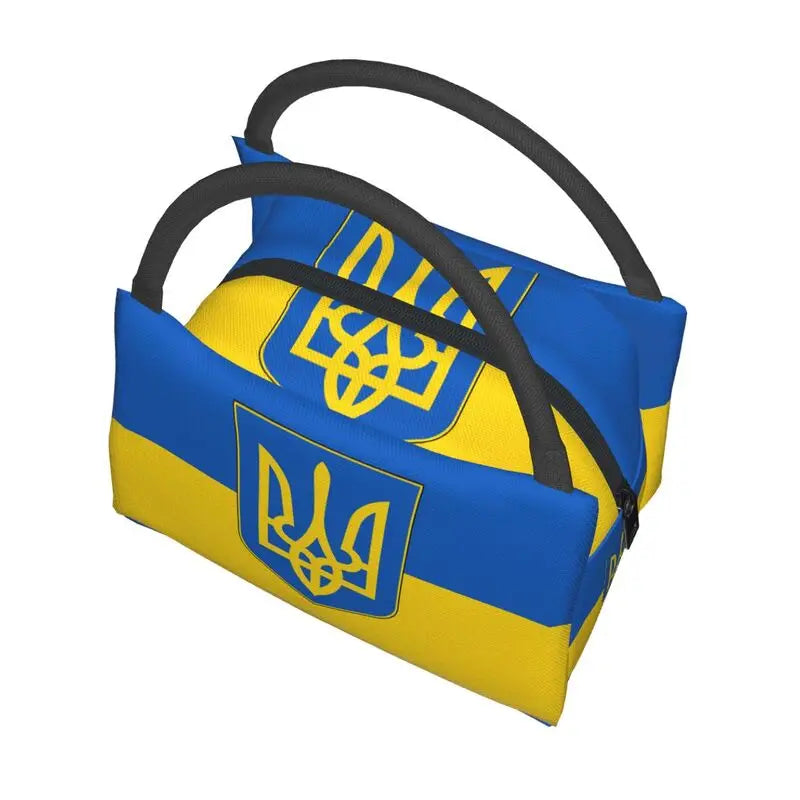 Flag Of Ukraine Insulated Lunch Bag for Women Waterproof Patriotic Thermal Cooler Lunch Tote Office Picnic Travel Shoulder Bag