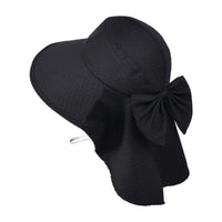 UPF 50+ UV Protection Bow Bucket Hat Sunscreen Wide Brim Outdoor Sun Hat Portable Adjustable Fisherman Cap Women