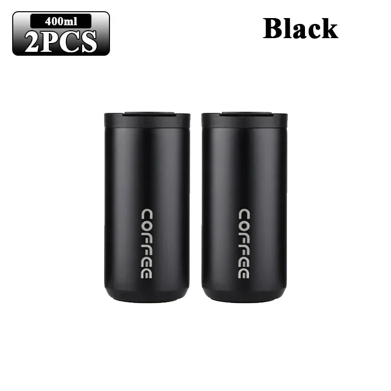 400ML Stainless Steel Coffee Cup Travel Thermal Mug Leak-Proof Thermos Bottle Tea Coffee Mug Office Business Style Thermos