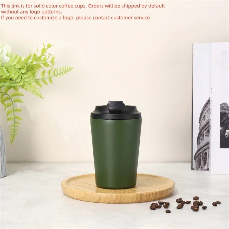 Insulated cup stainless steel coffee cup, vacuum bottle, insulated water hot and cold juice ice drink leak proof cup Customizabl