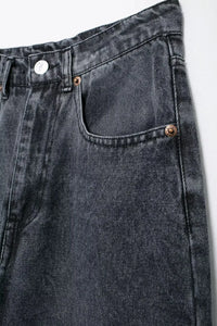 Jeans For Women 2024 Denim Solid Loose Zipper Fly Female Hole Trouser Pockets Wild Basic Commute Woman Wide Leg Long Pant