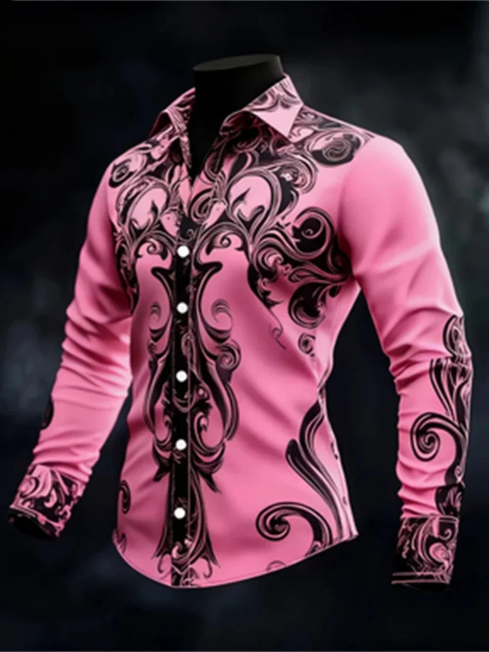 Men's Casual Long Sleeve Button up Shirt 3D Printed Ethnic Art Patterns Fashionable Comfortable Top