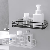 Bathroom Shelf Without Drilling Iron Shower Shelves Shampoo Storage Rack Cosmetic Holder Wall Mounted Shower Organizer