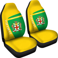 Jamaica Car Seat Covers Jamaican Lion With Coat Of Arms Amazing Pack of 2 Universal Front Seat Protective Cover