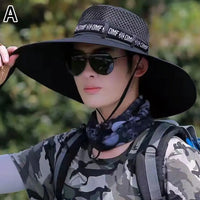 1pc Fishing Hat for Men & Women, UPF 50+ Sun Protection Mesh, Wide Brim for Hiking Beach, Breathable Summer Outdoor Cap