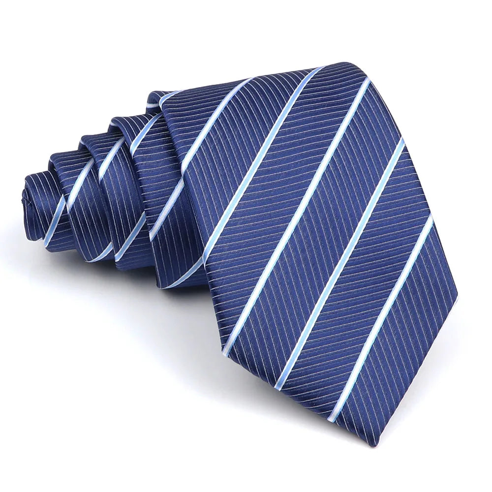 New Striped Tie Men's 8cm Ties Business New Year Gift Classical Necktie Office Accessories Men Costume Daily Wear Wedding Party