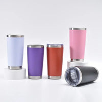 20oz High Color Double Layer Stainless Steel Insulated Cup Car Cup Ice Cream Cup Beer Cup Outdoor Portable Water Cup