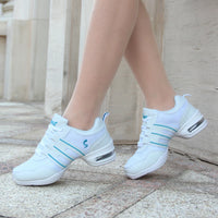 Breathable Dance Sneakers Woman Man Black Red Air Mesh Split-sole Square Dance Salsa Dancing Shoes Girls Ladies Sports Shoes
