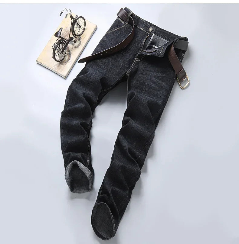 2025 Spring New Mens Slim Fit Classic Skinny Jeans Casual Street Style Casual Mens Skinny Jeans Male Slim Fit Pencil Denim Blue
