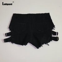 Ladiguard Sexy Ripped Denim Shorts Women Fashion Lace-up Short Jeans 2023 Summer New Dance Panties Ladies Vintage Demin Hotpants