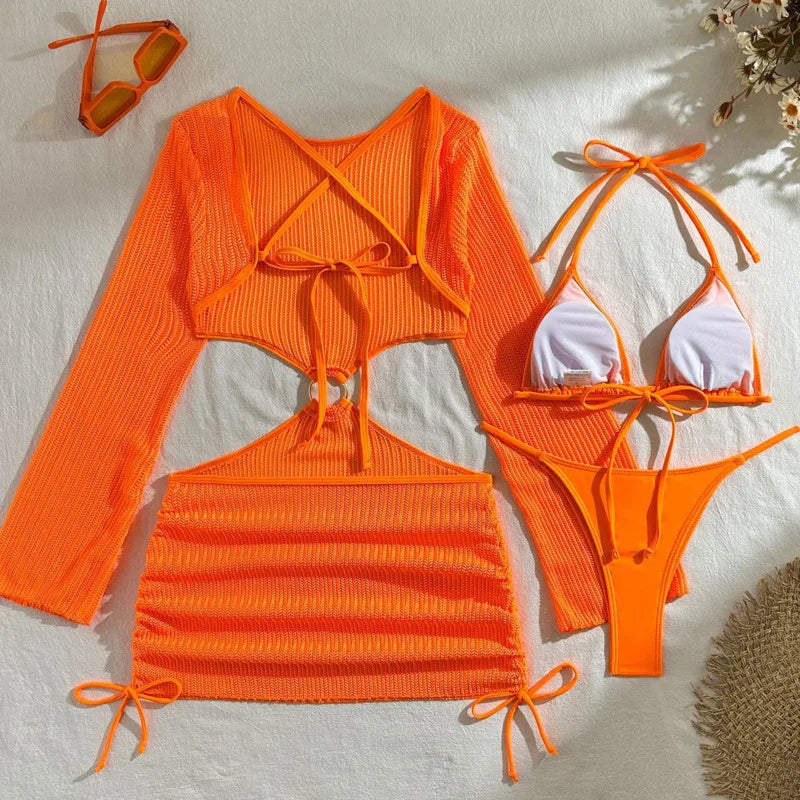 Sexy Bikinis Female Swimsuits Women's Three-Piece Swimwear Beach Swim Wear Bathing Suits Brazilian Girls Bikini Set Pool Bather
