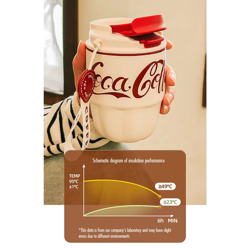 304 Stainless Steel Insulated Cup Women Men Water Bottles Coffee Cup Gift Portable Dual Drink Office Cup Coca-cola fashion 2024