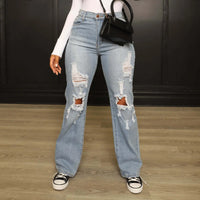 Sexy Ripped Jeans Woman Baggy Women Denim Pants Holes Destroyed Broken Vintage Female Pants Trousers Distressed Designer Jeans