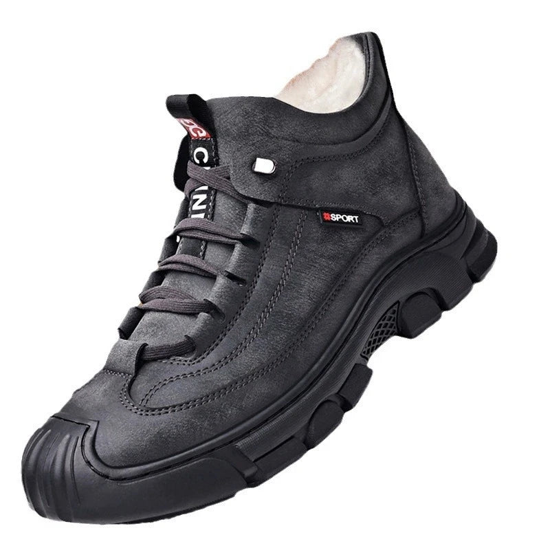 Winter cotton shoes for men with plush warm snow boots high top comfortable non slip wear-resistant outdoor casual shoes