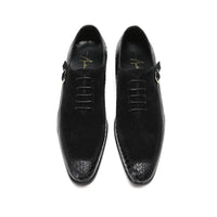 Luxury Men Oxford Shoes Lace up Toe Black Formal Men Shoes Dress Shoes Suede Patchwork Crocodile prints Leather Shoes Men