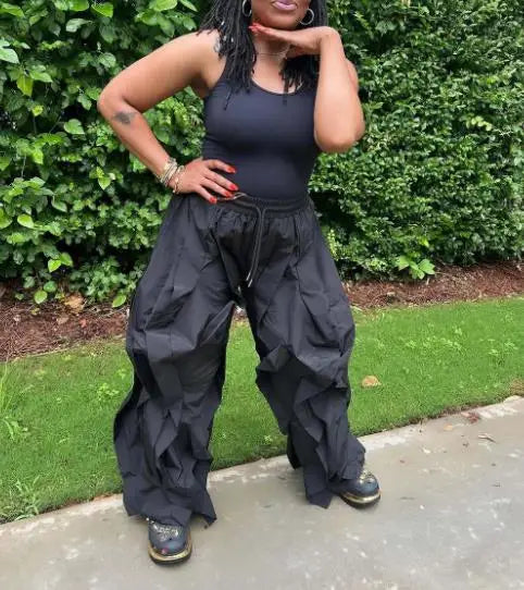 Women's Pants 2025 Spring Autumn New Elegant Commuting Workwear with Patchwork Lace Lantern Pants and Ankle Binding Pants