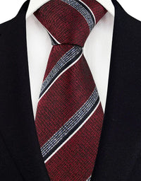 New Design Wedding 8CM Men Tie Dark Red Striped Paisley Flower Neckties For Men Business Party Groom Collar Accessories Gift