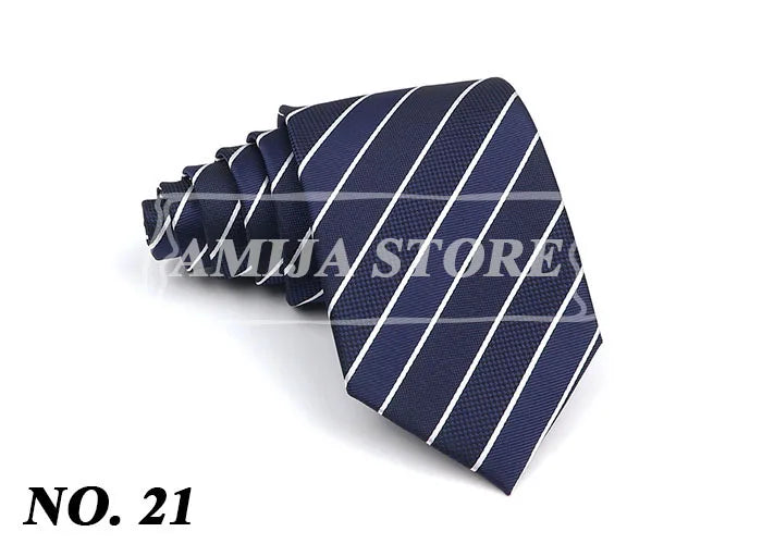 New Striped Tie Men's 8cm Ties Business New Year Gift Classical Necktie Office Accessories Men Costume Daily Wear Wedding Party
