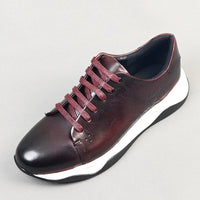 Luxury Handmade Genuine Cowhide Leather Casual Oxfords Mens Dress Shoes Height Increasing Lace-up Flat Sneakers for Men
