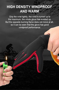 INBIKE Winter Gloves for Men Women Thermal Fleece Cycling Gloves Full Finger Touchscreen Anti-Shock Road Mountain Bicycle Gloves