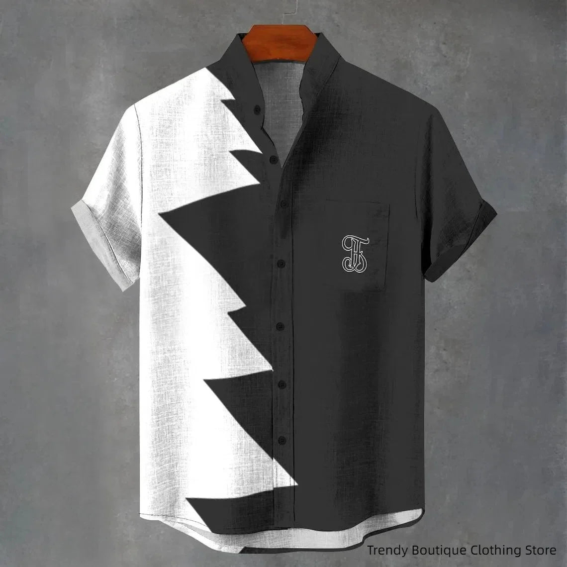 Men's linen short sleeved shirt, a simple, clean, casual, comfortable, and fashionable button top, new collection for summer 202