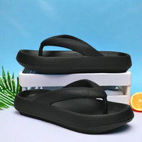 Ladies Lightweight Solid Color Sandals - Casual Indoor/Outdoor Couples Flip Flops, Comfortable Slip-On Beach Footwear