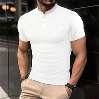 2025 Men's Summer Short Sleeve Polo Breathable Comfortable Polo Casual Solid Color Shirt Button T-Shirts Dropshipping