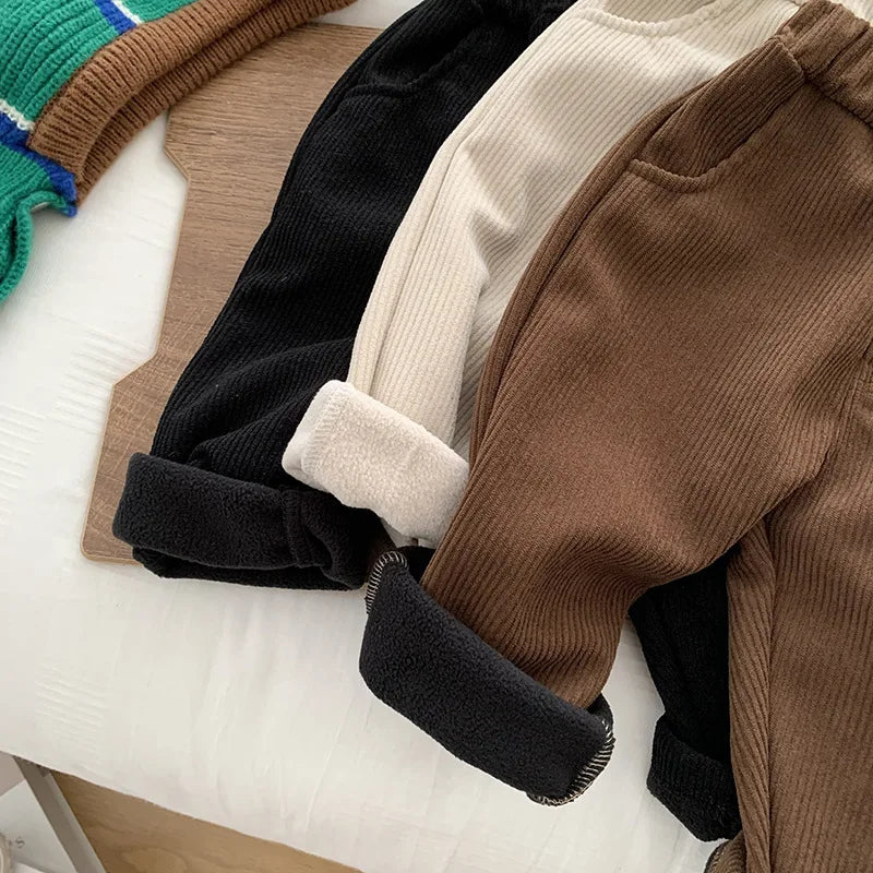 MILANCEL 2024 Spring Autumn Solid Kids Boys Straight Pants Fashion Children Clothing Trousers Brief Jeans for 1-6 Years