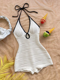Summer Backless Sleeveless Halter Mini Playsuits Women 2026 V Neck Romper Streetwear Black White Female Shorts Jumpsuits