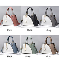 Women Patchwork Handbags PU Leather Purse Block Handle Tote Bags Fashion Large Capacity Stitching Totes Satchel Shoulder Bag New