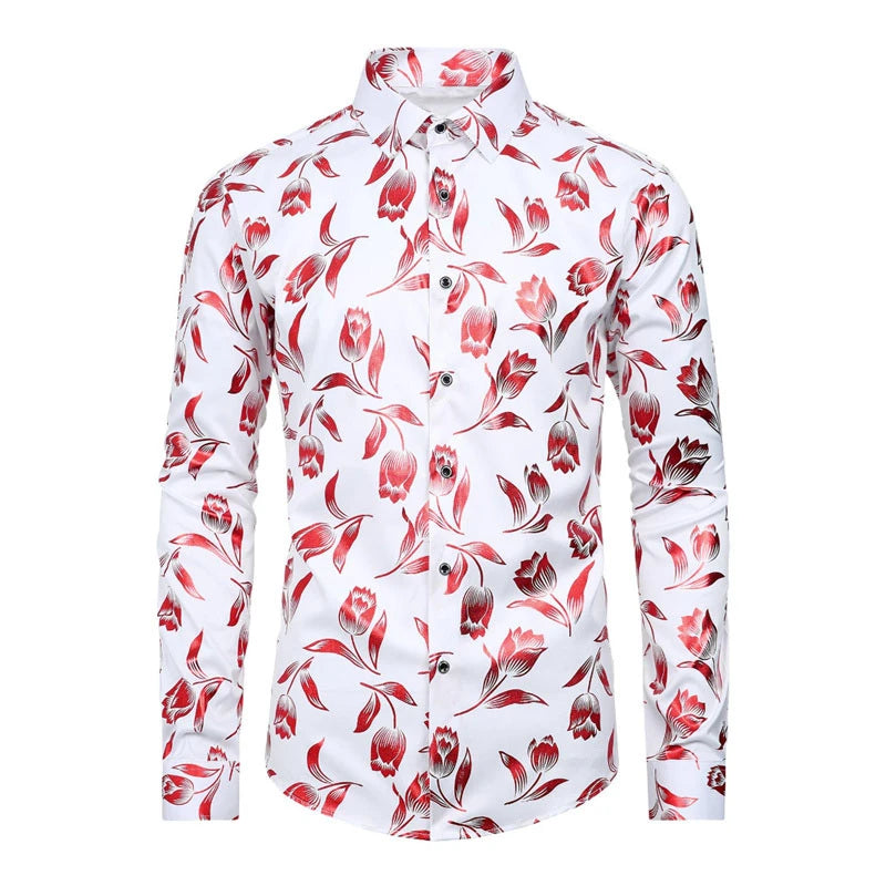Men's shirt pattern shirt 3D printed shirt outdoor street long sleeved V-neck clothing fashion designer casual and comfortable