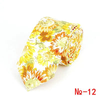 Brand New 100% Cotton Men's Paisley Print Neck Ties For Men Necktie Narrow Slim Skinny Cravate Narrow Flower Neckties Corbatas