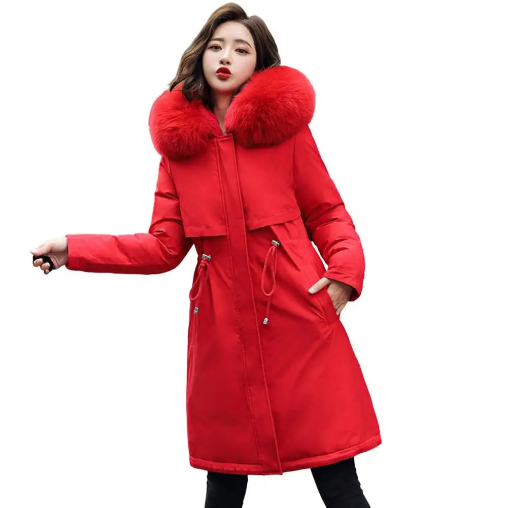 Winter Jacket 2024 New Women Parka Long Coat Wool Liner Hooded Jacket Fur Collar Thick Warm Snow Wear Padded Parka Down Coat